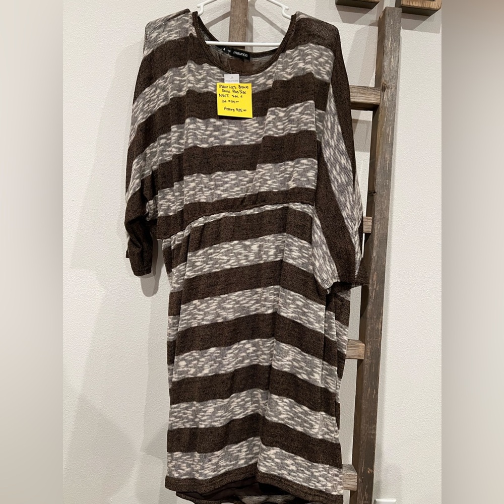 Maurice’s plus size brown striped dress